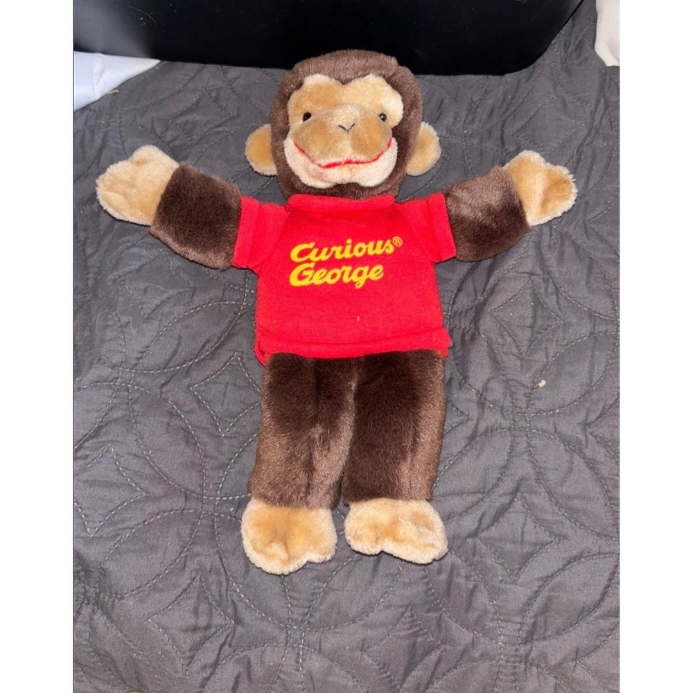 Curious George Hand Puppet Plush Monkey Stuffed Animal Toy Vintage GUND